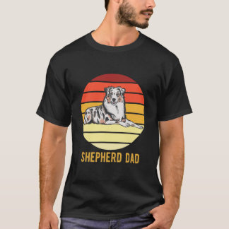Retro Australien Hund Shepherd Pappa Hund Far T Shirt