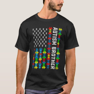 Retro Autism Awareness USA flagga Brother Support T Shirt