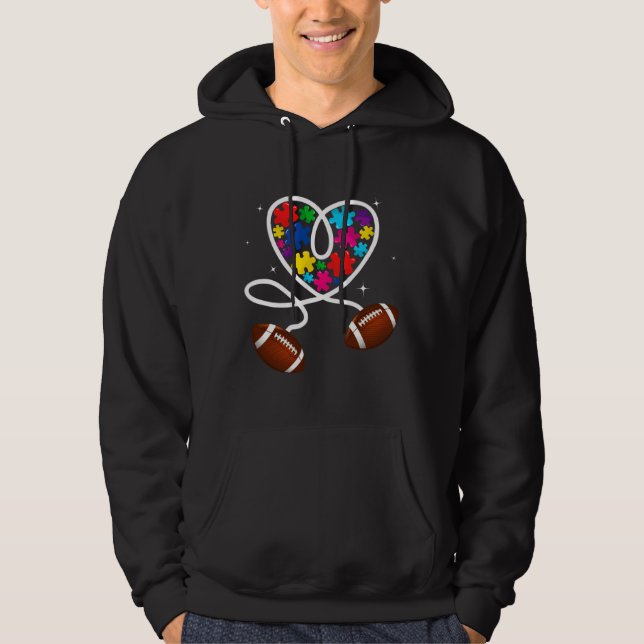 Retro Autism Mor Amerikanska Flagga-Autism Awar Hoodie (Framsida)