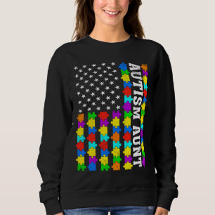 Retro Autism Moster Amerikansk Flagga-Autism Aware T Shirt