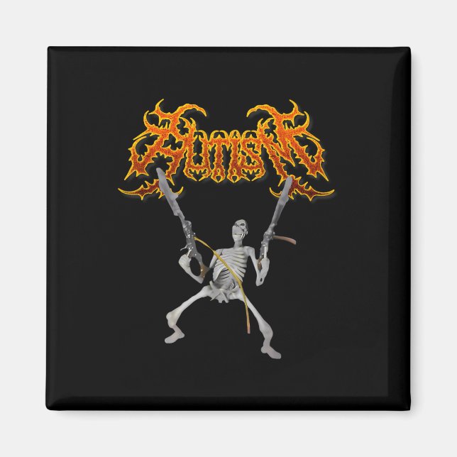 Retro Autism Skelett Meme Rolig Man  Magnet (Framsidan)