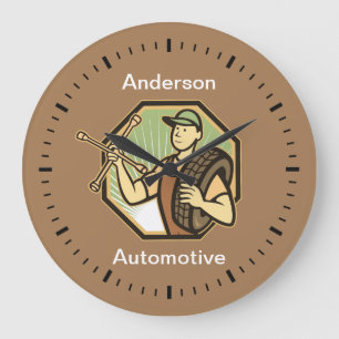 Retro Automotive Business Themme Wall Clocks Stor Klocka