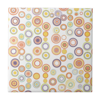 Retro Autumn Circles Kakelplatta