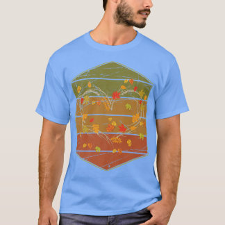 Retro Autumn Träd Natur Forest Löv Heart Fall T Shirt