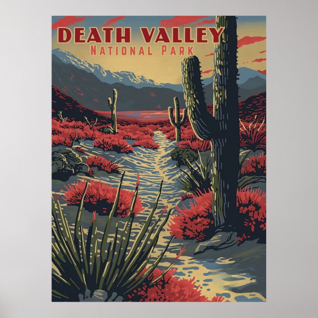 Retro Äventyr i Dödsdalen (nationalparken) Poster (Framsidan)
