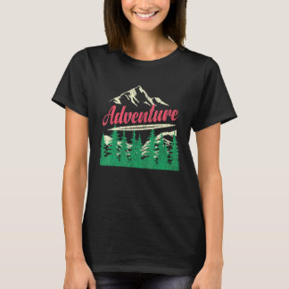 Retro Äventyr utomhuscampingberget och högljudd T Shirt