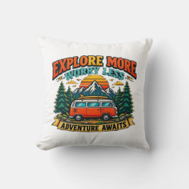 Retro äventyrs camping kastkudde kudde