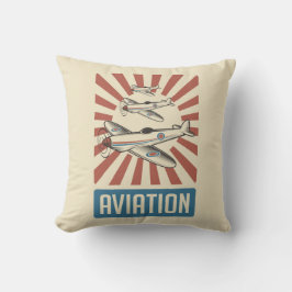 Retro Aviation Airforce fighter flygplan Throw Pil Kudde