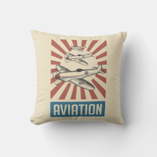 Retro Aviation Airforce fighter flygplan Throw Pil Kudde