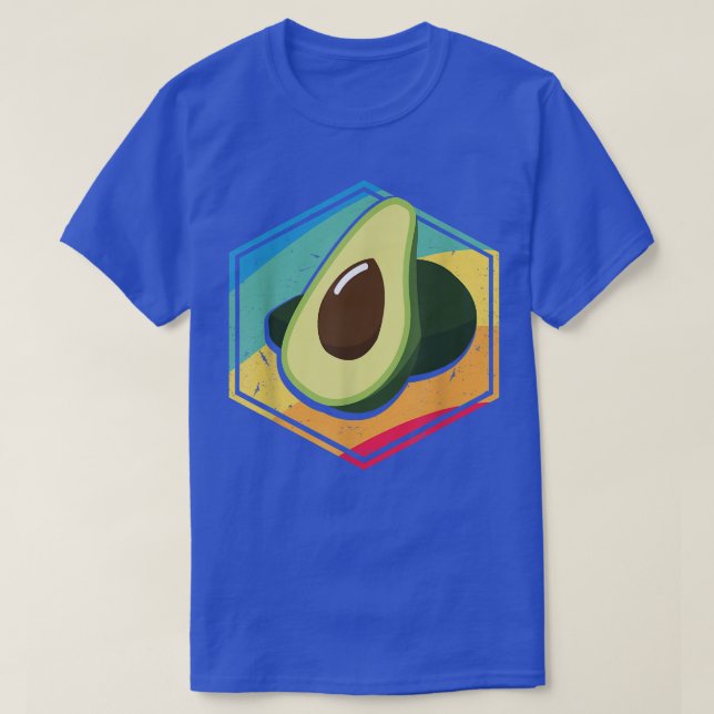 Retro Avocado Funny Vegan Vegetarian Diet Guacamol T Shirt (Design framsida)