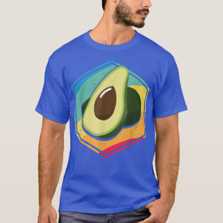 Retro Avocado Funny Vegan Vegetarian Diet Guacamol T Shirt