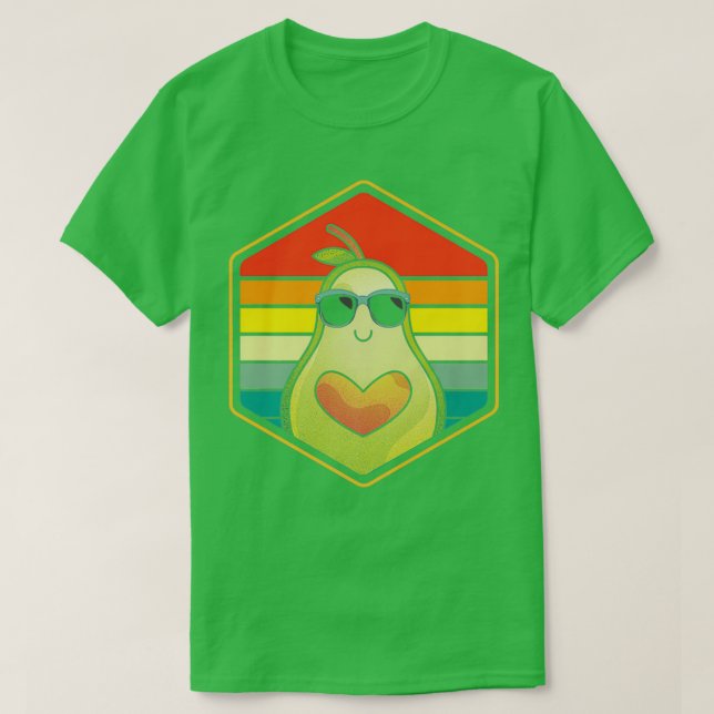 Retro Avocado Keto Diet Avocado Seed Heart Coola A T Shirt (Design framsida)
