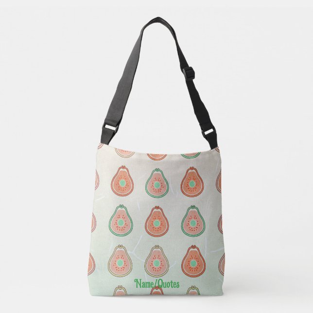 Retro Avocadomönster – Persika och Mintgrön Axelväska (Framsida)