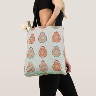 Retro Avocadomönster – Persika och Mintgrön Tygkasse