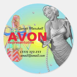 Retro Avon representant Runt Klistermärke