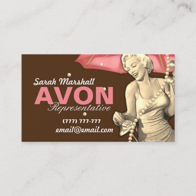 Retro Avon representant Visitkort (Framsida)