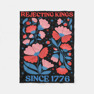 Retro Avvisande Kings Sedan 1776 Boho Blommig Kvin Fleecefilt