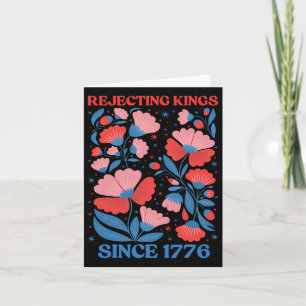 Retro Avvisande Kings Sedan 1776 Boho Blommig Kvin Kort