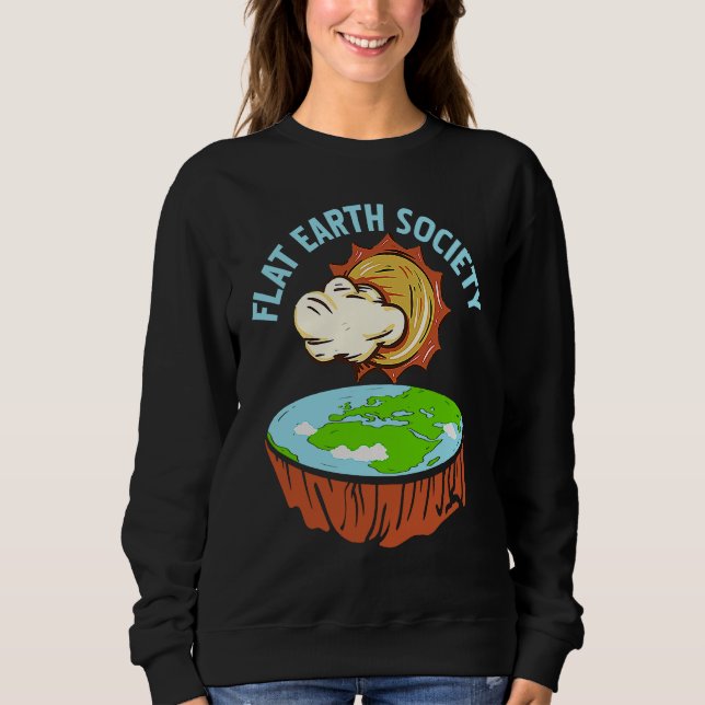 Retro Awesome FLAT Earth Society Designs Present T Shirt (Framsida)