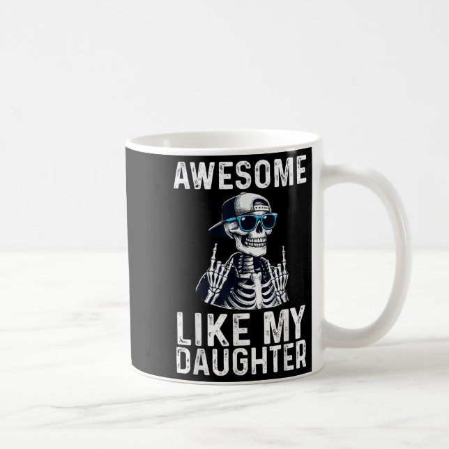 Retro Awesome Like My Daughter Funny Dad Parents D Kaffemugg (Höger)