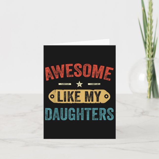 Retro Awesome Like My Daughters Funny Men Dad Fath Kort (Framsida)