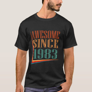 Retro Awesome Since 1983 39th Birthday T Shirt