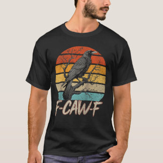 Retro awF Rolig Kråka Fågel Grunge Design Raglan B T Shirt