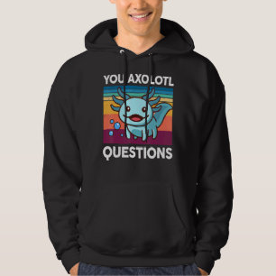 Retro Axolotl Du Axolotl ifrågasätter blått Axolot Hoodie