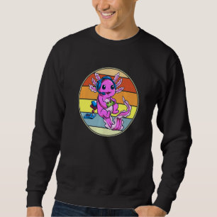 Retro Axolotl Gaming Gamesolotl Mexicanum Gamer Bo Lång Ärmad Tröja