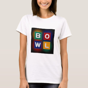 Retro B O W L Neon Sign, Bowling Tee