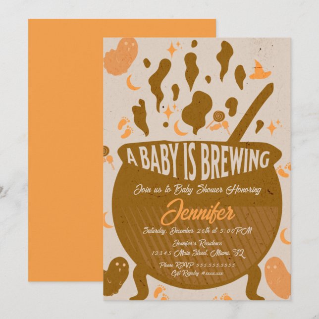 Retro Baby brygger Baby Shower-partyn Invitation Inbjudningar (Fram/baksida)