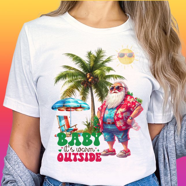 Retro-Baby Det är varmt utanför tropisk jul T Shirt (Skapare uppladdad)