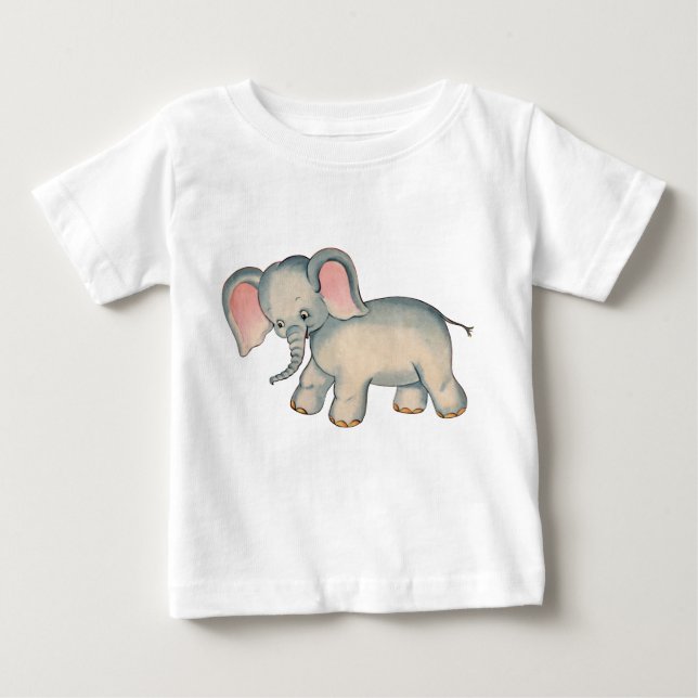 Retro Baby Elephant Baby Romper Tröja (Framsida)