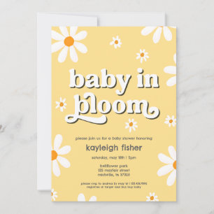 Retro Baby i babydusch för bloom Inbjudningar