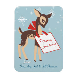 Retro Baby Reindeer | Anpassningsbar jul flexibel Magnet