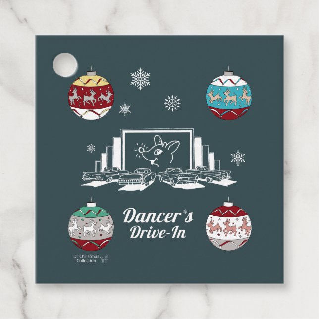 Retro Baby Reindeer Gåvor Etiketter (Framsida)