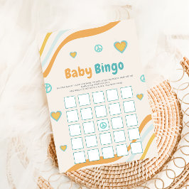 Retro Baby Shower Bingo Present Gammal Spelkort Inbjudningar