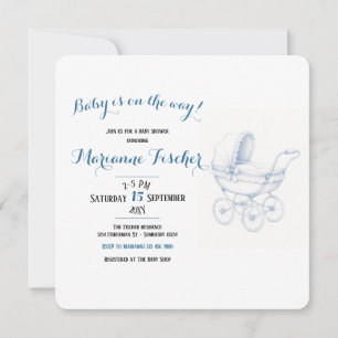 Retro Baby Shower-inbjudan
