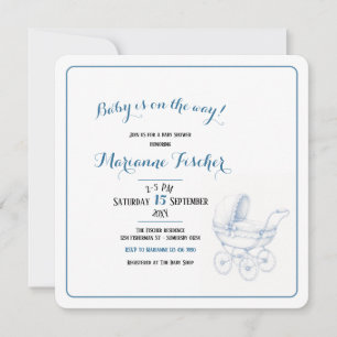 Retro Baby Shower Inbjudan
