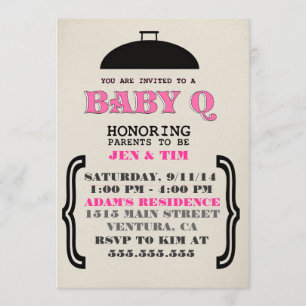 Retro baby showerinbjudan för baby Q Inbjudningar