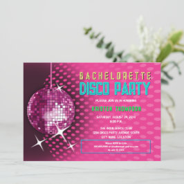 Retro Bachelorette Disco Party Inbjudningar