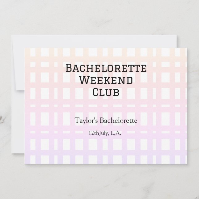 RETRO BACHELORETTE HELG KLUBB ROSA ORANGE DATUM INBJUDNINGAR (Framsida)