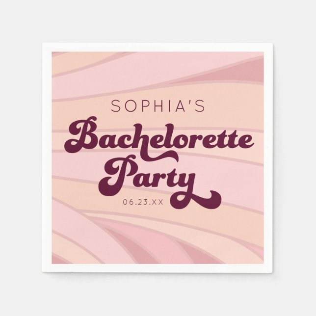 Retro Bachelorette Napkins Pappersservett (Framsidan)