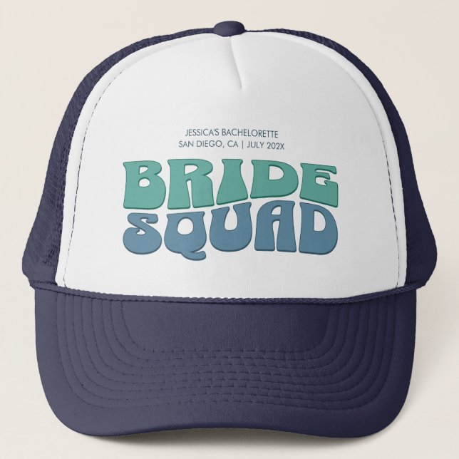 Retro Bachelorette Party Bride Squad Bridesmaid Keps (Framsida)