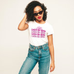 Retro Bachelorette Party Bride T-Shirt<br><div class="desc">Fira bruden i stil med den här retro Girls Helg T-tröjan som är perfekt för möhippor,  särskilt i Nashville! En populär "låt oss-tjejer"-fras med rosa och en trendig cowgirl-hatt. Anpassa enkelt färg,  typsnitt,  placeringen eller lägg till namnen för brud och mutor i anpassningsalternativet ovan.</div>