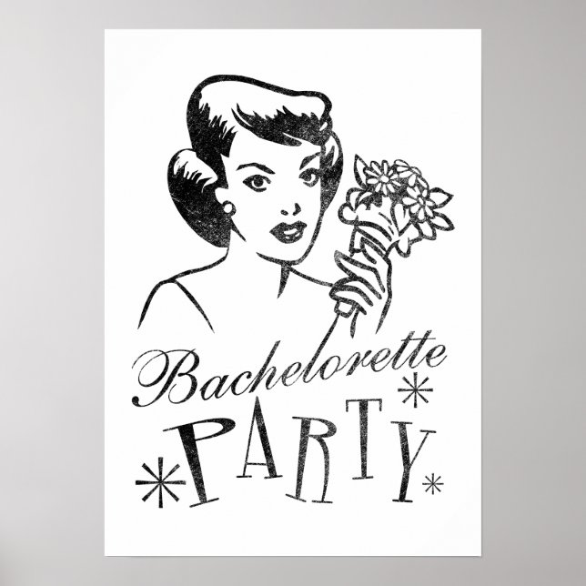 Retro Bachelorette Party Poster (Framsidan)