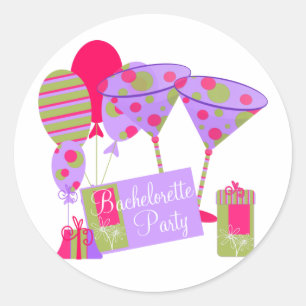 Retro Bachelorette Party Runt Klistermärke