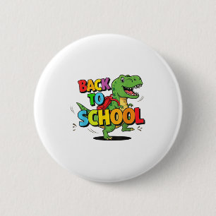 Retro Back to school Funny Colorful Dinosaur Carto Knapp