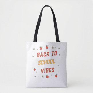 Retro Back To School Vibes Tote Bag Anpassad Groov Tygkasse