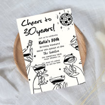 Retro Back White Hand plockade Funky 30års födelse